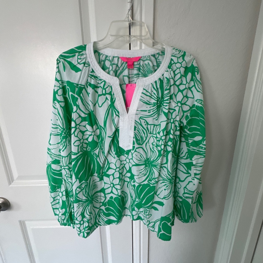 Lilly Pulitzer Camryn tunic size small oversized kiss my tulips